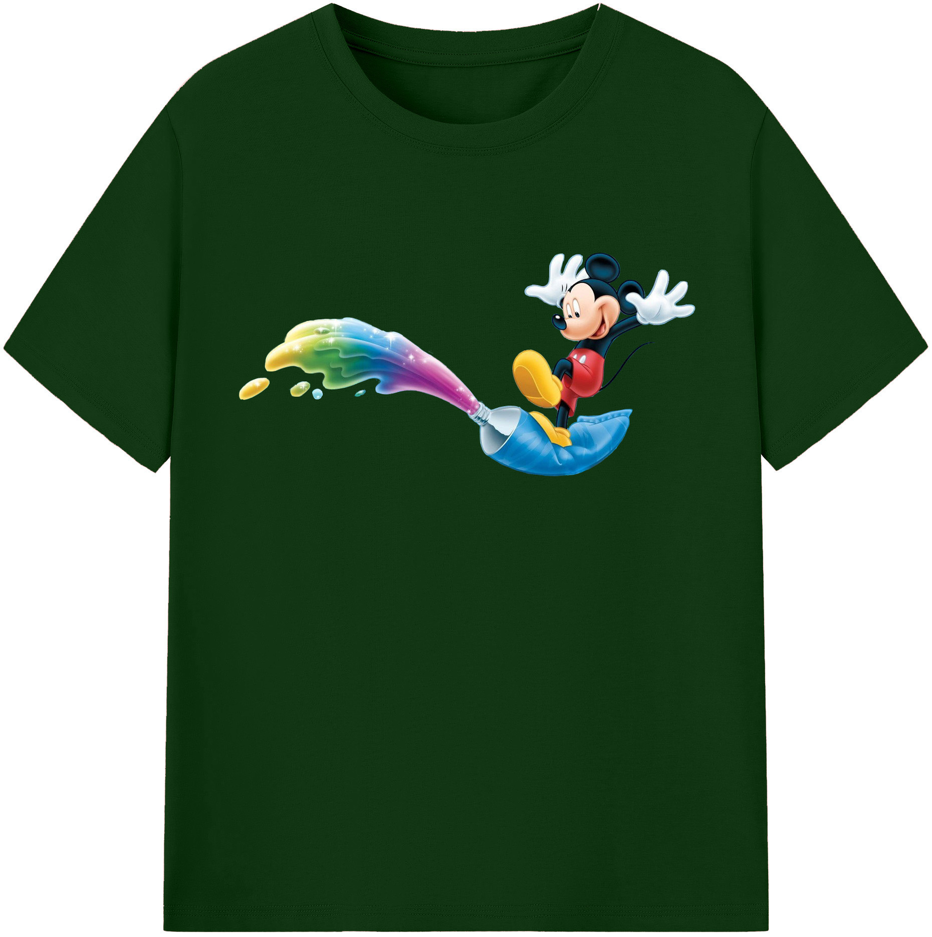 （画像用） ミッキーマウス Mickey Mouse 綿100％半袖Tシャツ（フロントプリント）